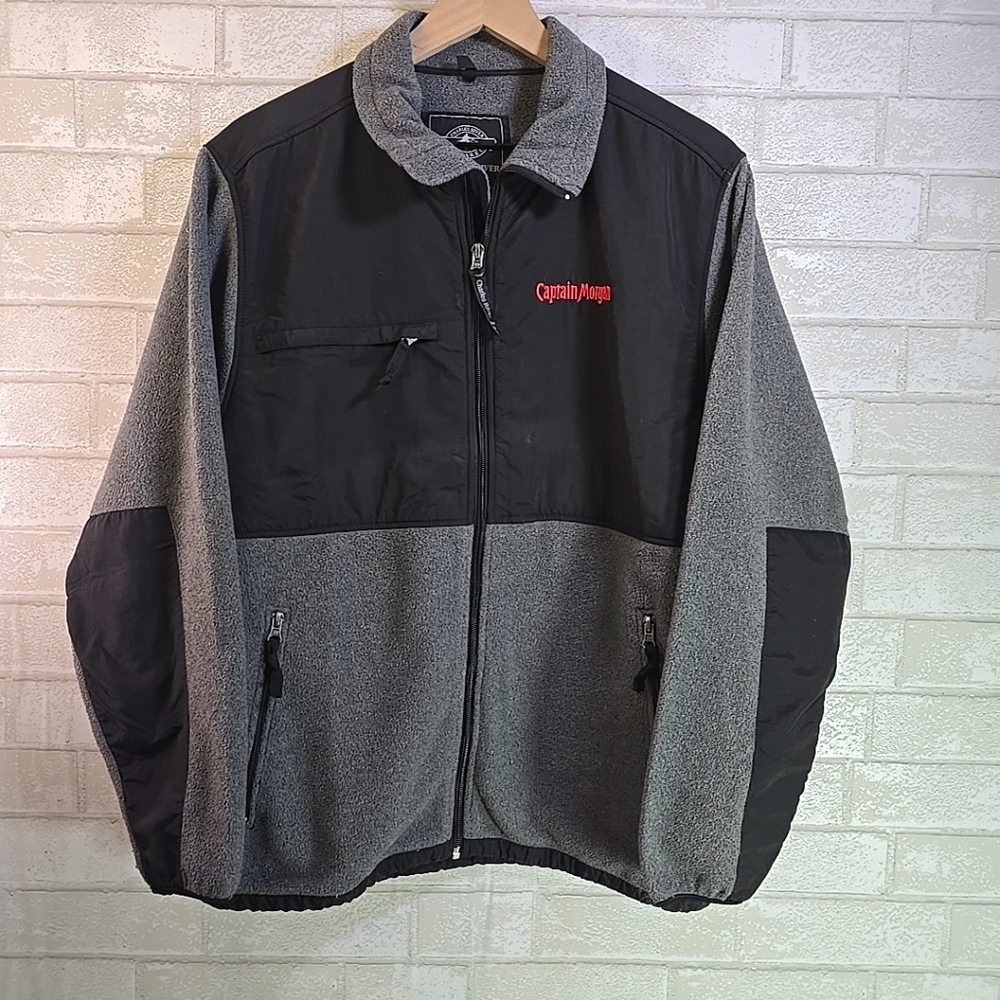 Captain Morgan Logo Jacket ~ Charles River Apparel Fleece & Nylon Size M